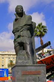 monumento a Salvat Papasseit en el Moll de la fusta de Barcelona